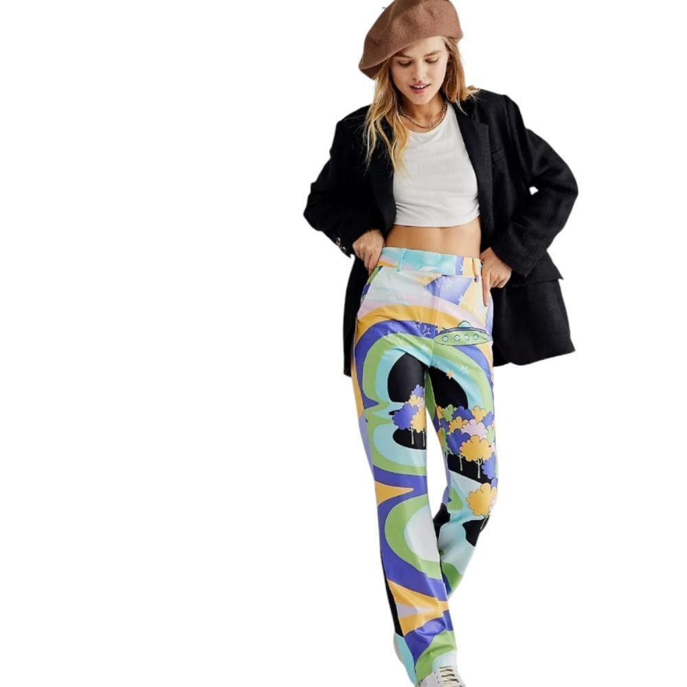 HOUSE OF SUNNY nice to meet you UFO alien kidcore wide leg pants‎ 4